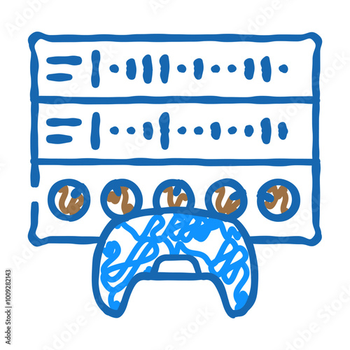 sound design game development doodle icon sketch vector. sound design game development sign. isolated symbol illustration