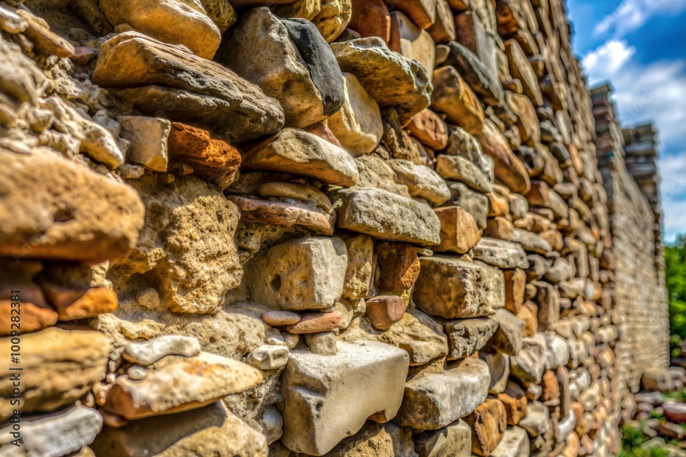 Rough texture of old stone wall with rustic charm Rough texture of old stone wall with rustic charm