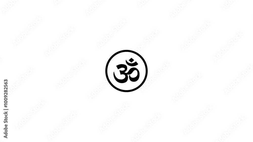 Om Aum icon .This symbol shows spiritual meditation yoga Hinduism lord ...
