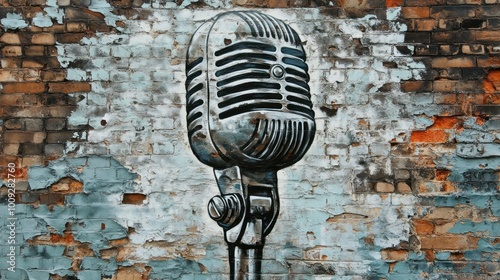Vintage Microphone Graffiti