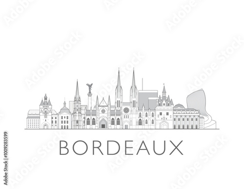 Bordeaux skyline cityscape vector illustration