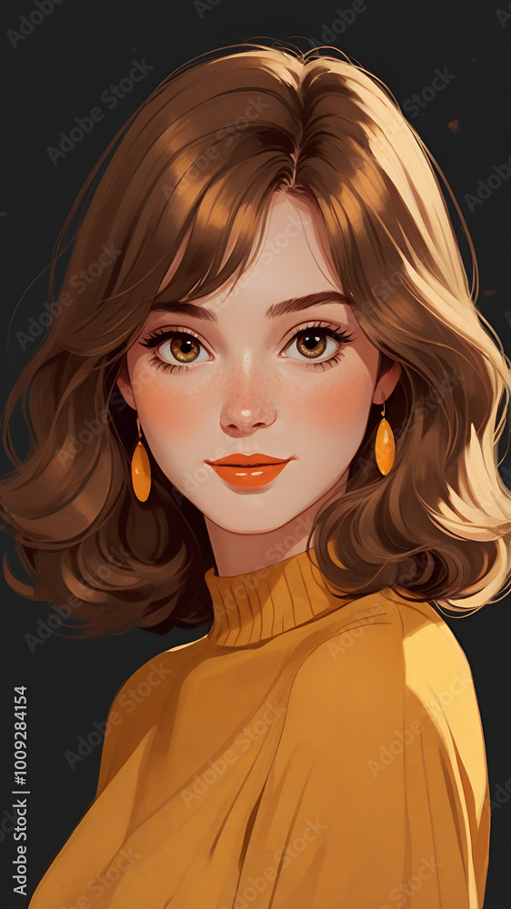 illustration of a beautiful woman, Dress her in Mod 1960s illustration of a beautiful woman, Dress her in Mod 1960s