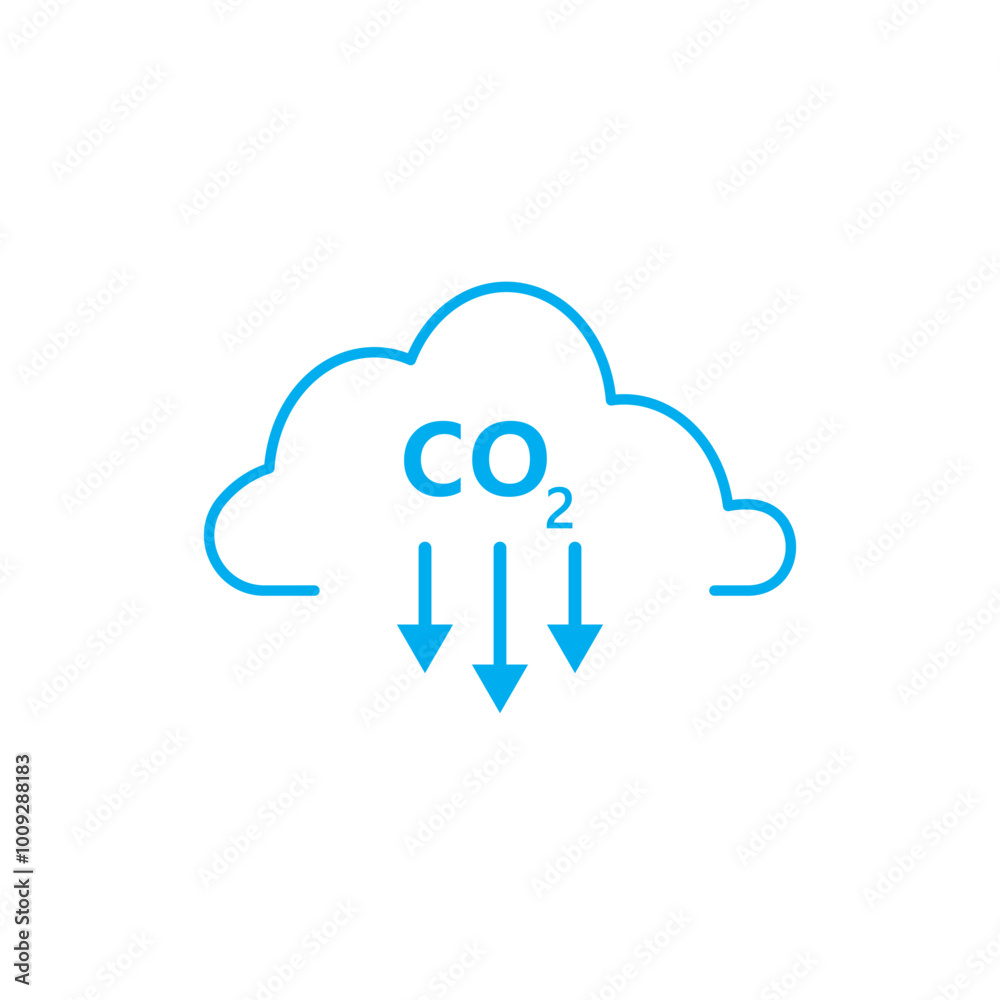 Reduce carbon dioxide co2 icon Isolated flat vector in outline Reduce carbon dioxide co2 icon Isolated flat vector in outline