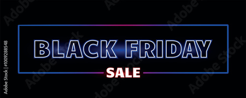 Neon black friday banner