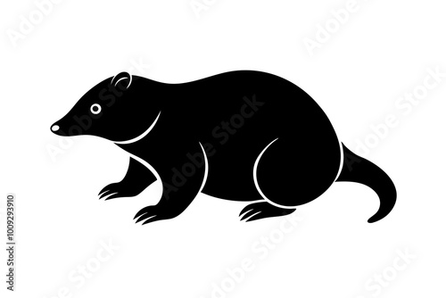  Mole Tiny with Claws and a Rounded Body Silhouette Vector Illustration photo