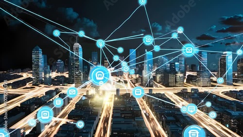 Smart City with Connected IoT Networks and Digital Infrastructure photo