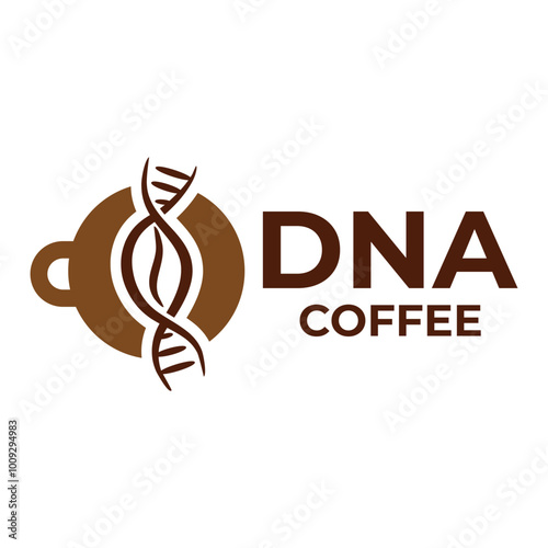 dna coffee flat minimalist logo design