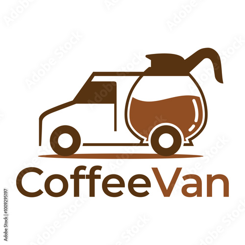 coffee van flat minimalist logo design