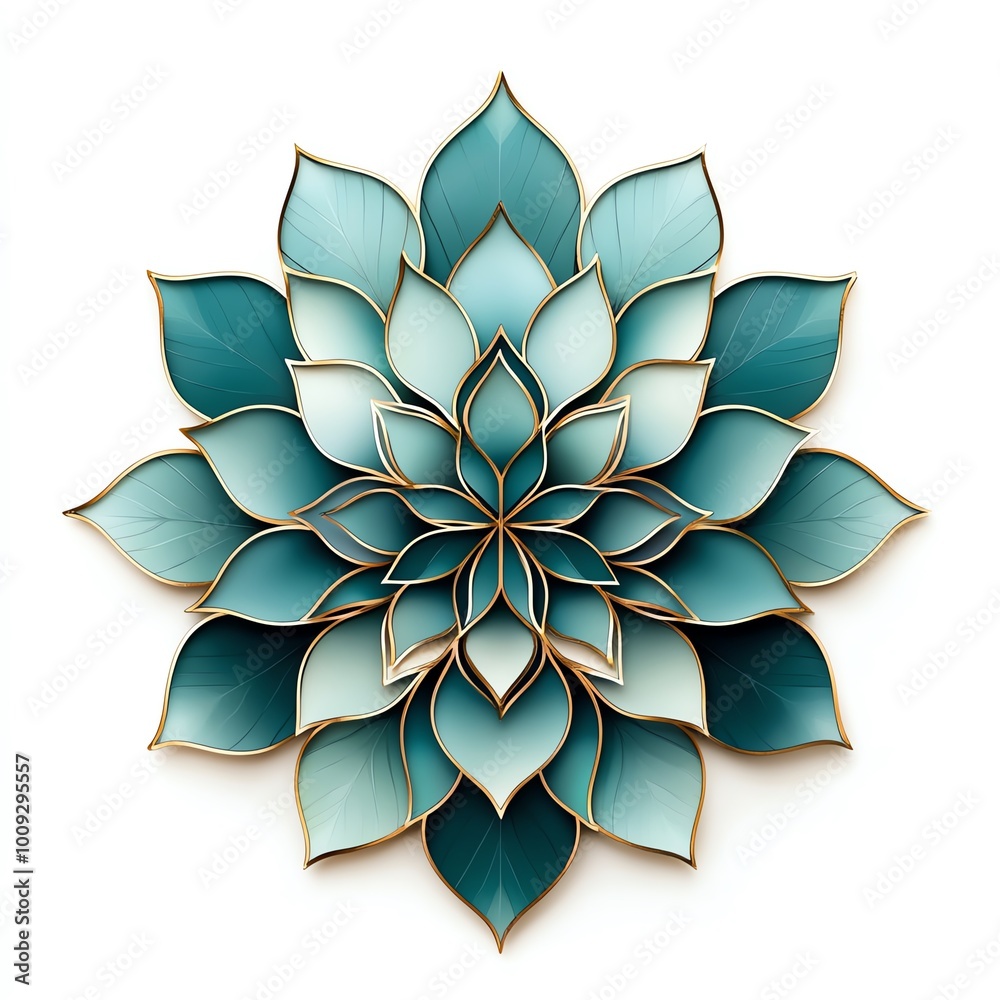 A beautiful teal flower design with layered petals, featuring shades of blue and white, creating an eye-catching decorative piece. A beautiful teal flower design with layered petals, featuring shades of blue and white, creating an eye-catching decorative piece.