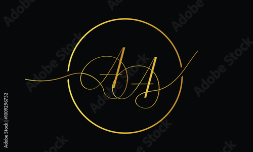 AA A A initial signature logo template vector