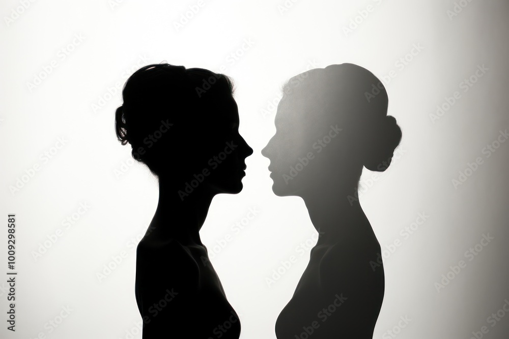 Fototapeta premium Mental health silhouette backlighting adult.