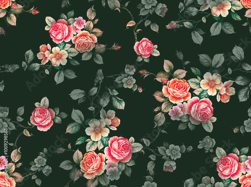 Wallpaper Mural Floral Design, Allover Design, Pattern Design Torontodigital.ca