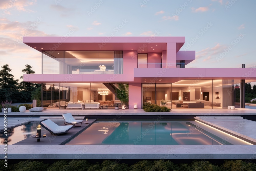 Fototapeta premium Modern house architecture building villa.