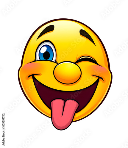 Lächelndes Emoji mit ausgestreckter Zunge