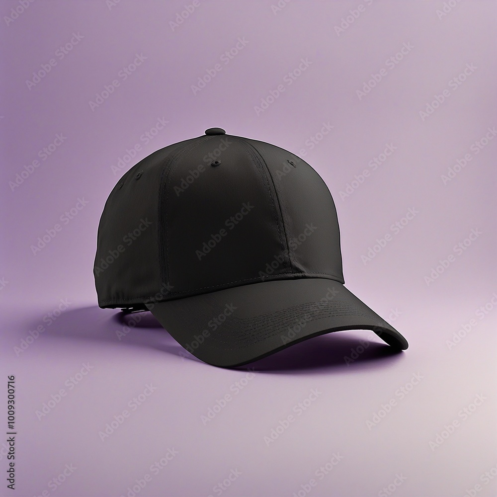 A blank black baseball cap hat mockup front copy space to place advertise custom logo design A blank black baseball cap hat mockup front copy space to place advertise custom logo design