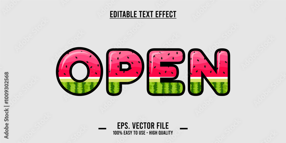 Obraz premium typography OPEN word art illustration, editable text effect 