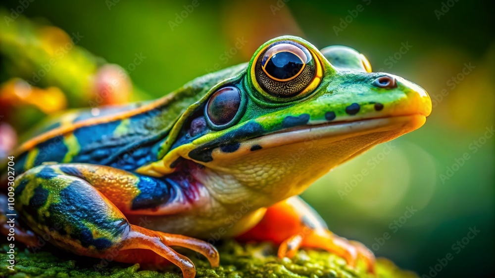 Frog Shedding Skin in Nature Captured Close-Up, Highlighting Its Unique Biological Process and Texture Frog Shedding Skin in Nature Captured Close-Up, Highlighting Its Unique Biological Process and Texture