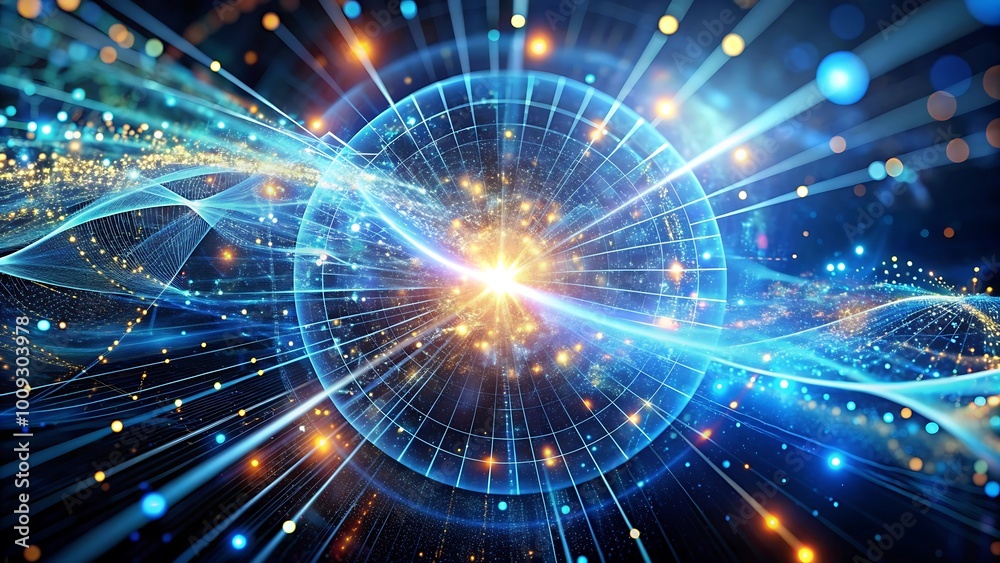 Obraz premium Réseau blockchain complexe avec nœuds interconnectés