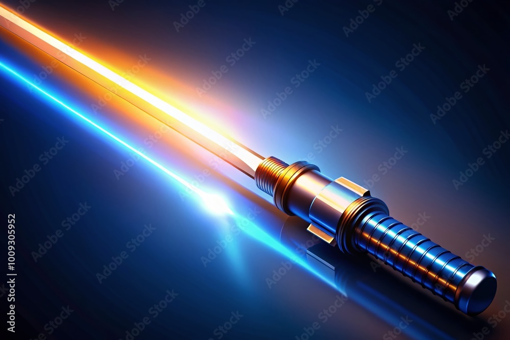 Futuristic Lightsaber Vector Illustration with Glowing Beam and Sleek Design on Dark Background Futuristic Lightsaber Vector Illustration with Glowing Beam and Sleek Design on Dark Background