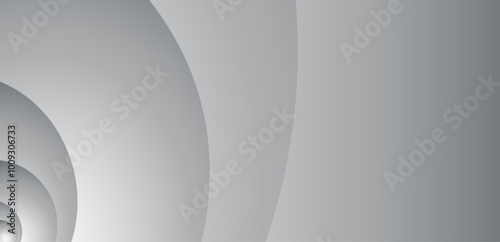 Minimalist Abstract Gradient Background. Soft curved layers with a grey monochromatic gradient.