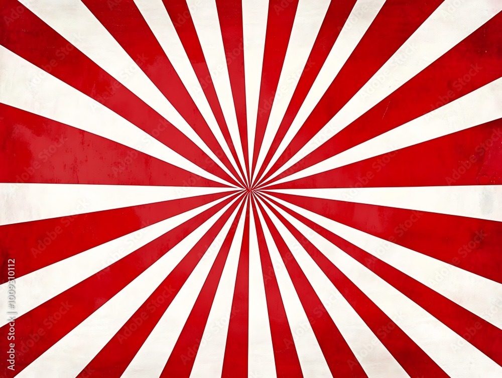 Fototapeta premium red and white sunburst retro texture ray