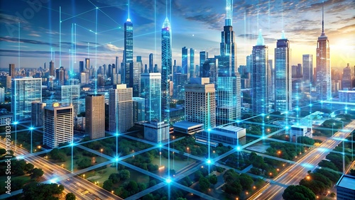 Jumeau numérique d'une ville avec des données en temps réel sur les bâtiments