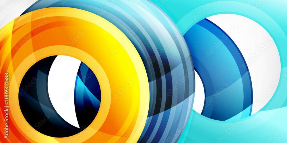 Bright colorful circles with light effects. Abstract background Bright colorful circles with light effects. Abstract background