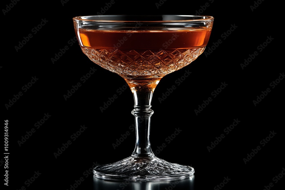 Manhattan es un cóctel de color ámbar profundo, servido en una copa de estilo vintage con delicados detalles. Su color oscuro y aspecto sofisticado lo convierten en una bebida clásica y elegante. Manhattan es un cóctel de color ámbar profundo, servido en una copa de estilo vintage con delicados detalles. Su color oscuro y aspecto sofisticado lo convierten en una bebida clásica y elegante.