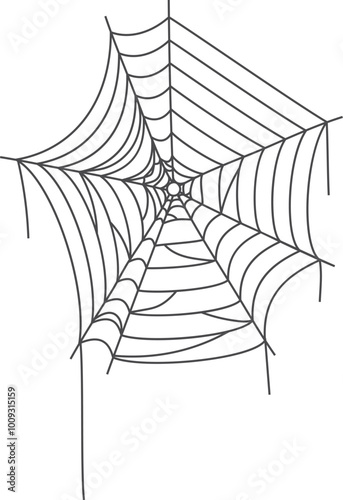 Cobweb element. Creepy spider net line icon