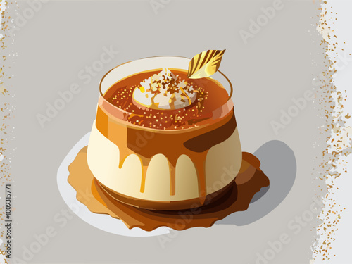 Salted Caramel Panna Cotta with edible gold 