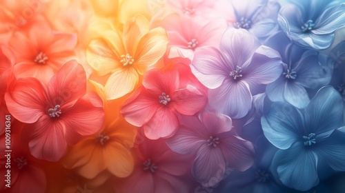 Softly Glowing Pastel Flowers