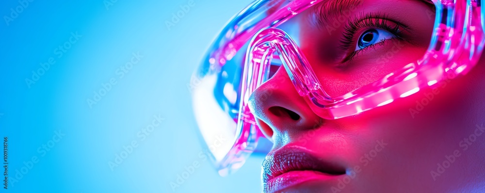 Fototapeta premium Doctor performing a skin exam under a specialized light in a dermatology clinic, dermatology, skin health