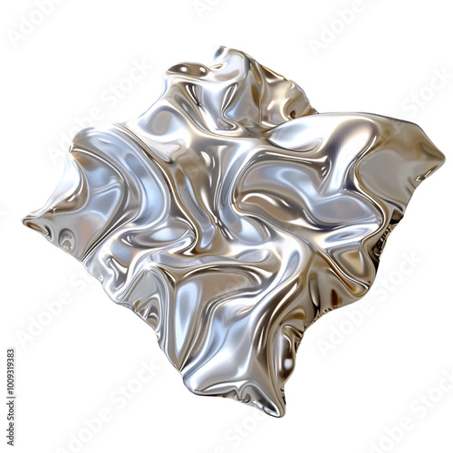 3d inflated cushion abstract object isolated on transparent background 