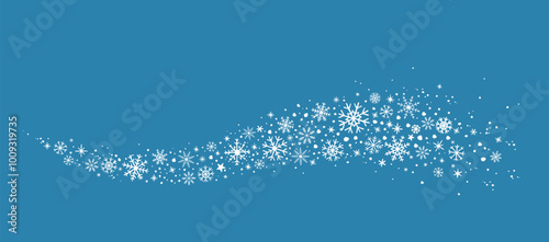 snow wind with snowflakes wave pattern