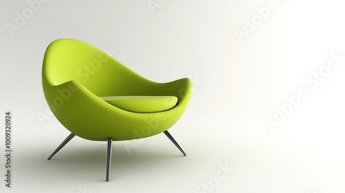 A simple modern chair isolated on a white background 