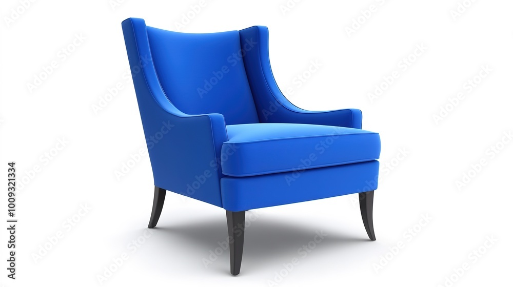A simple modern chair isolated on a white background 