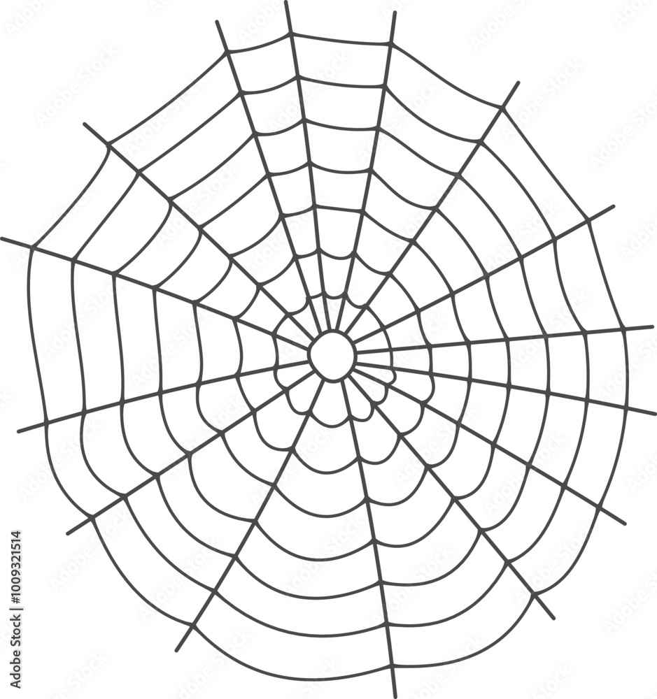 Obraz premium Halloween cobweb element. Round decorative spooky net