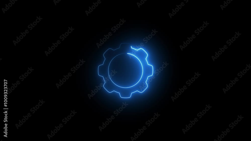 Gear rotation for your business. gear icon technical concept and networking concept. neon line gear and networking system. Gear rotation for your business. gear icon technical concept and networking concept. neon line gear and networking system.