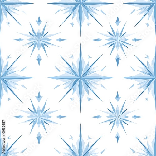 Seamless Pattern -  Blue snowflake pattern background.
