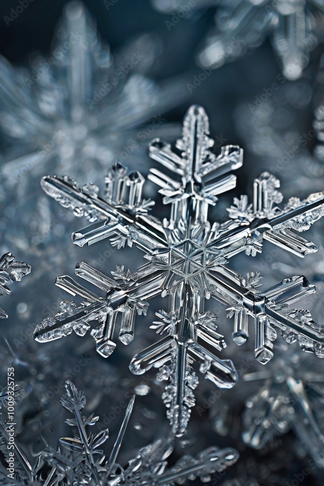Intricate Beauty of a Snowflake: A Close-Up View of Nature's Frozen Art Intricate Beauty of a Snowflake: A Close-Up View of Nature's Frozen Art