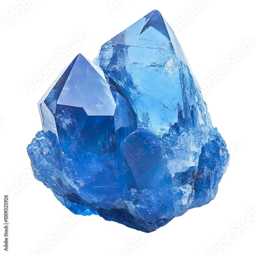blue crystal gemstone isolated on transparent background