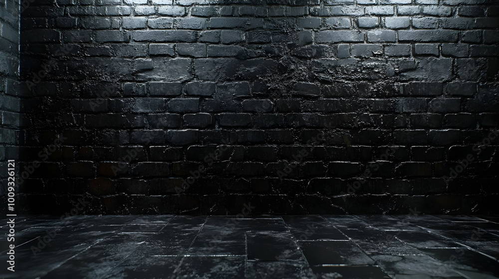 Black Brick Wall Background 3D Rendering Black Brick Wall Background 3D Rendering