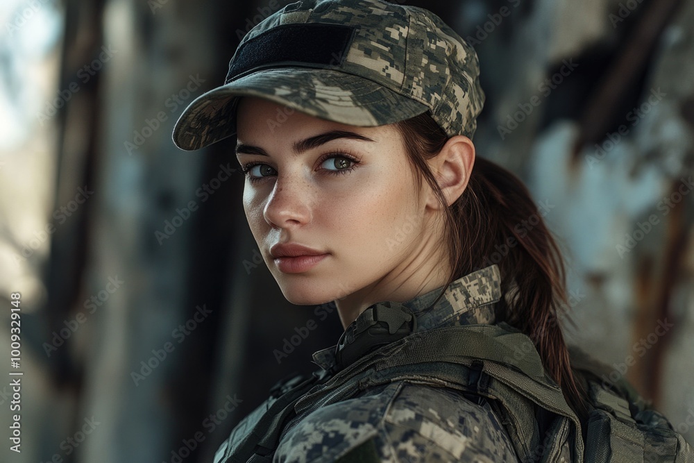A woman in a military uniform posing for a photo A woman in a military uniform posing for a photo