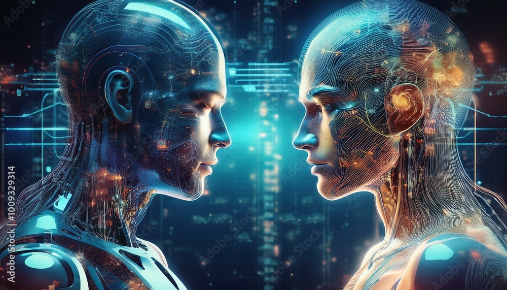 AIや人口知能の電子的なイメージ画像 AIや人口知能の電子的なイメージ画像