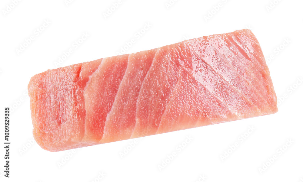 One fresh raw tuna steak isolated on white. Sea food One fresh raw tuna steak isolated on white. Sea food