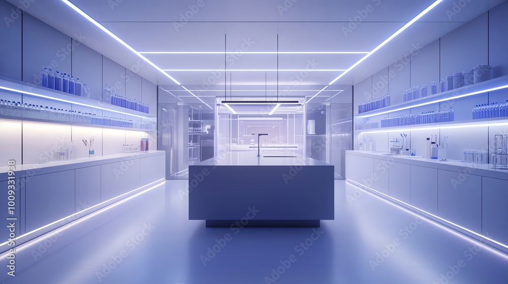 Modern laboratory interior with sleek design