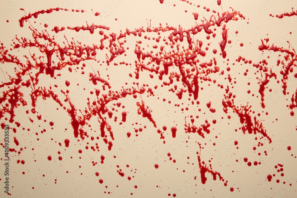 Splashes of red blood on beige background Splashes of red blood on beige background