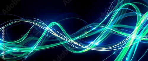 High-Tech Electric Spirals in Metallic Abstract for Devices