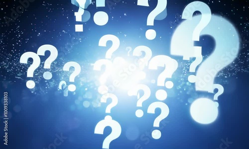 White question marks symbolize uncertainty and seeking answers.