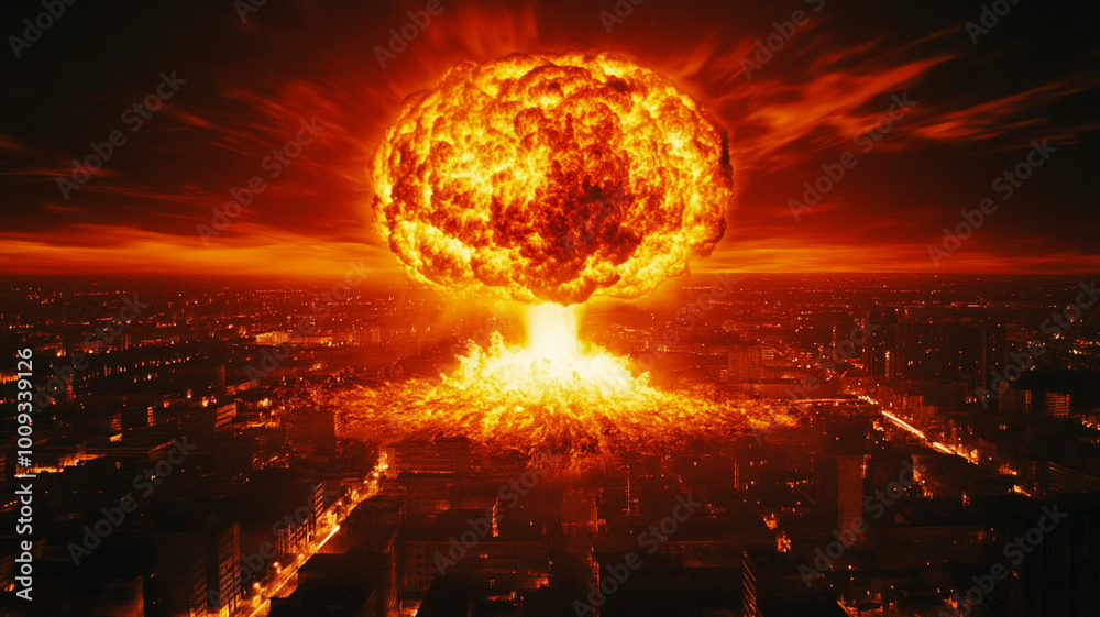 explosion of nuclear destroy city explosion of nuclear destroy city